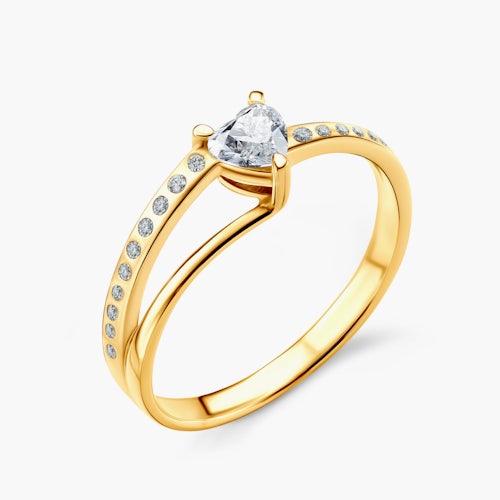 Pierścionek zaręczynowy SAVICKI: złoty, diamenty